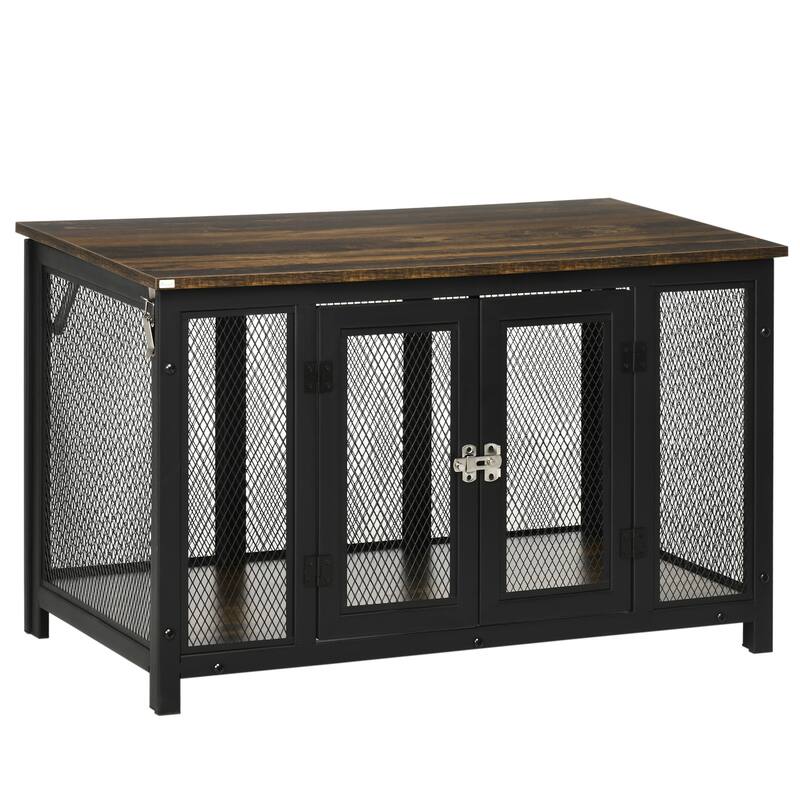 Large End Table Dog Crate with Flip-Up Roof Dog House Puppy Crate for Small Dogs Pet Kennel Dog Kennel