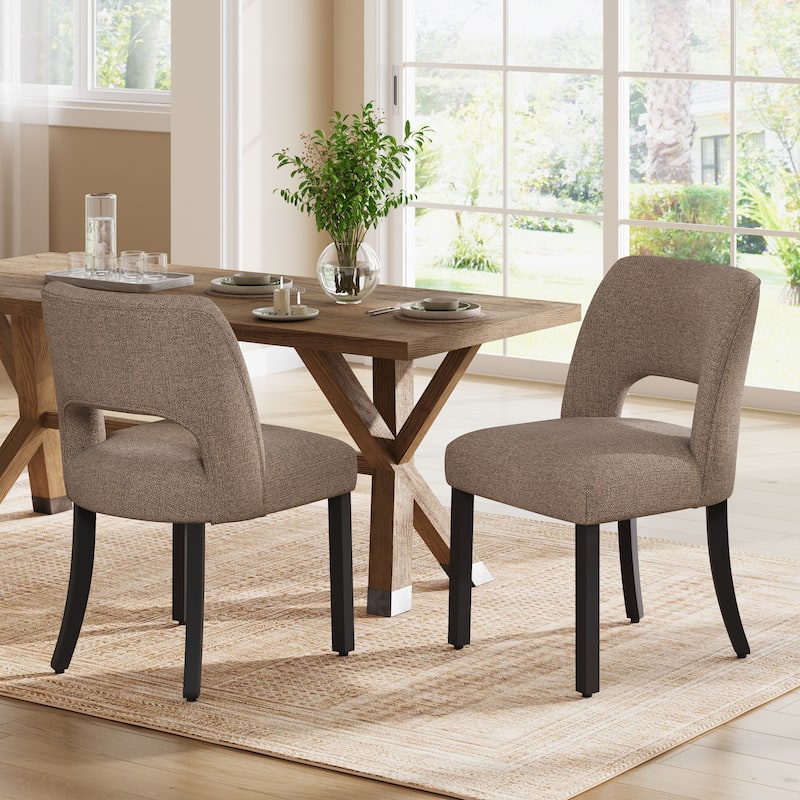 Set of 2/4/6 Modern Fabric Upholstered Dining Room Chair Kitchen Chairs with Wood legs