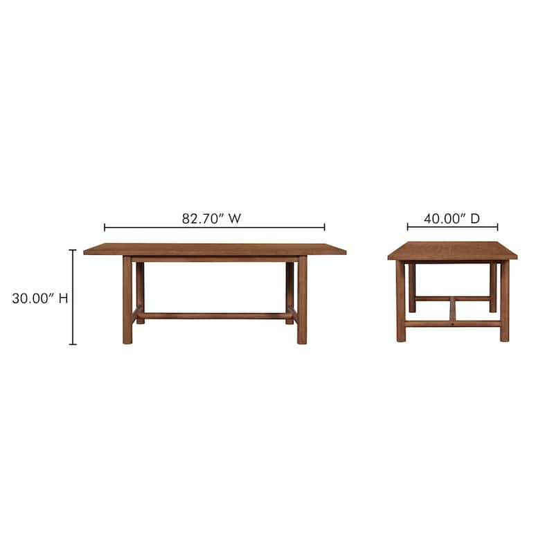 NADAAL STUDIOS Lucian, Wooden Dining Table, Seats 6 - 82.7"W x40"D x30"H