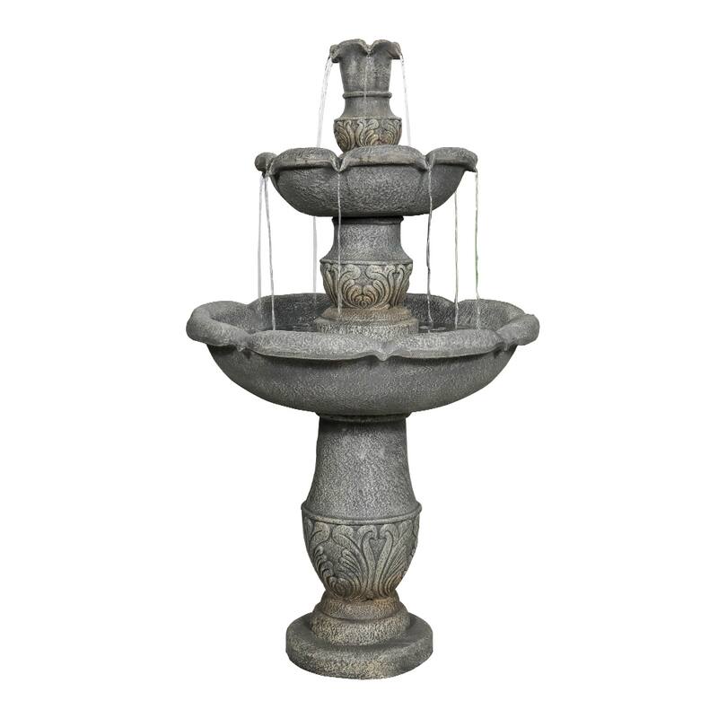 48.4" H Classical Flowerpot Shape Finial Fountain and Waterfalls for Outdoor