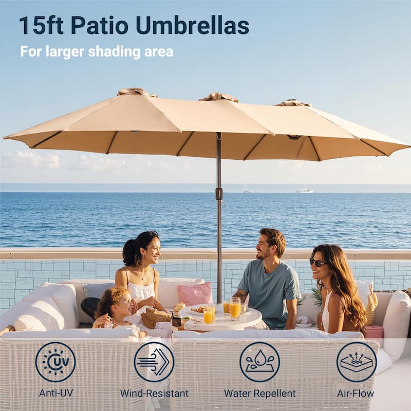 XIZZI Patio Umbrella Oversized Outdoor Shade with Base