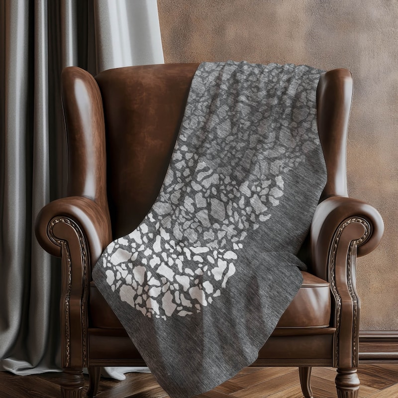 Premium Machine Washable Modern Mosaic Sherpa Throw Blanket