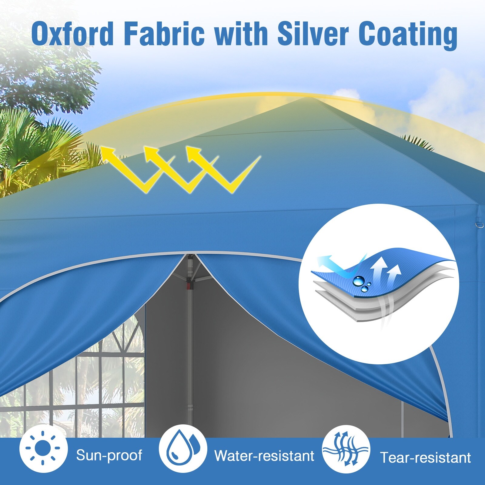 10x10 Pop Up Canopy Tent with Sidewalls for Outdoor Events