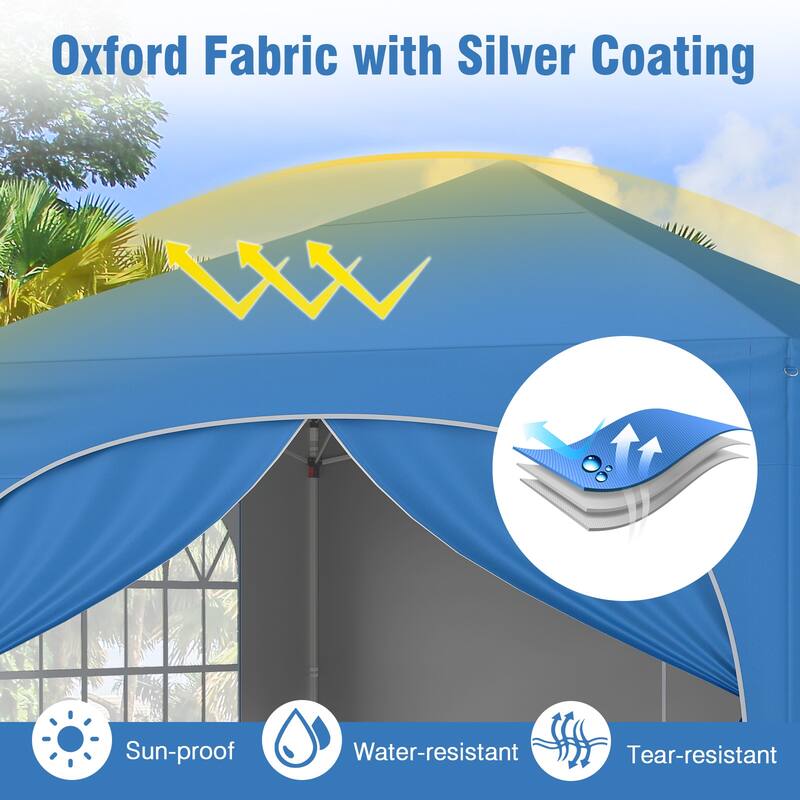 10x10 Pop Up Canopy Tent with Sidewalls for Outdoor Events and Parties