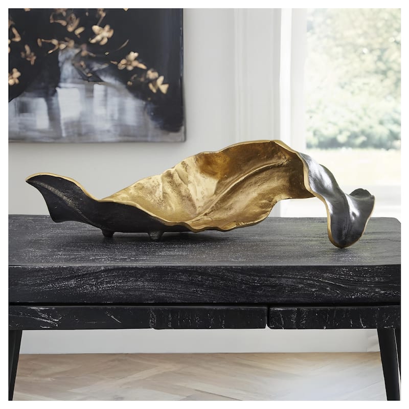 Melinda Black/Gold Finish Sculpture - 20"W x 8"D x 6"H - 20"W x 8"D x 6"H - Gold