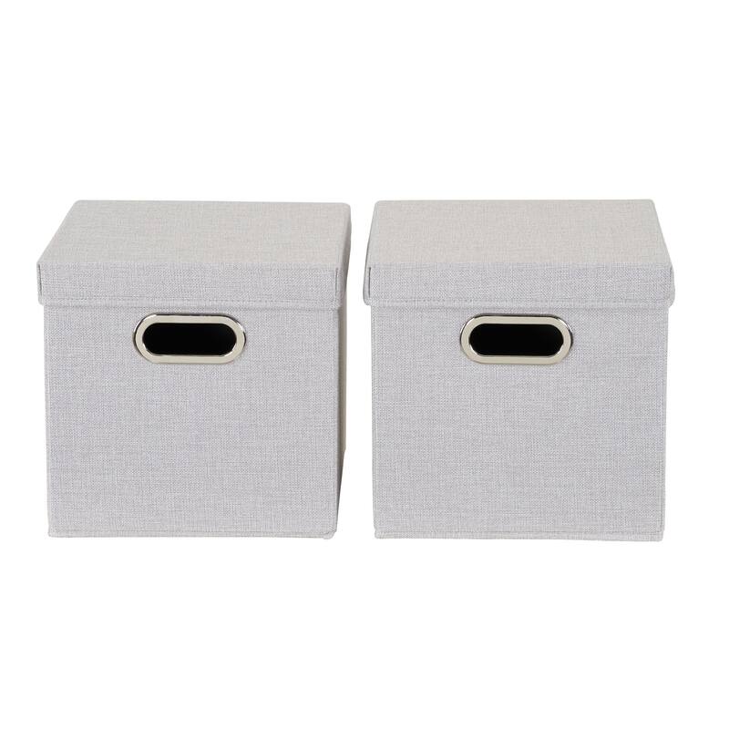 Household Essentials Storage Bins with Lids and Chromed Grommet Handles