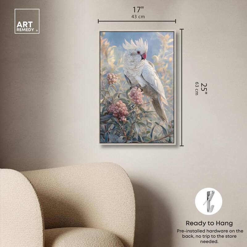 Cockatoo and Blossoms Canvas by Art Remedy
