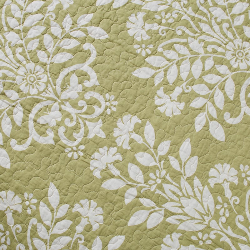 Laura Ashley Rowland Cotton Reversible Green Quilt Set
