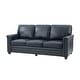 preview thumbnail 21 of 44, Rita Living Room 3-Seat Genuine Leather Sofa with Solid Wood Legs and Nailhead