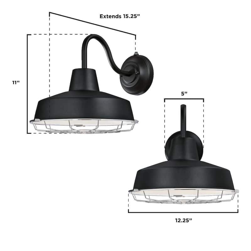 Westinghouse Academy One-Light LED Outdoor Wall Fixture, Cage Shade