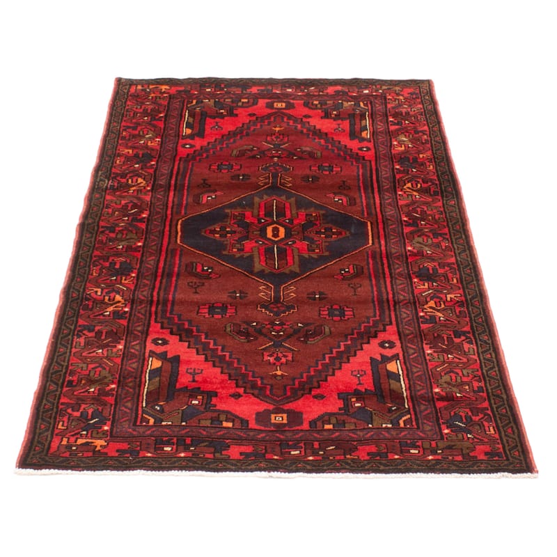 ECARPETGALLERY Hand-knotted Andelz Red Wool Rug - 4'3 x 6'11