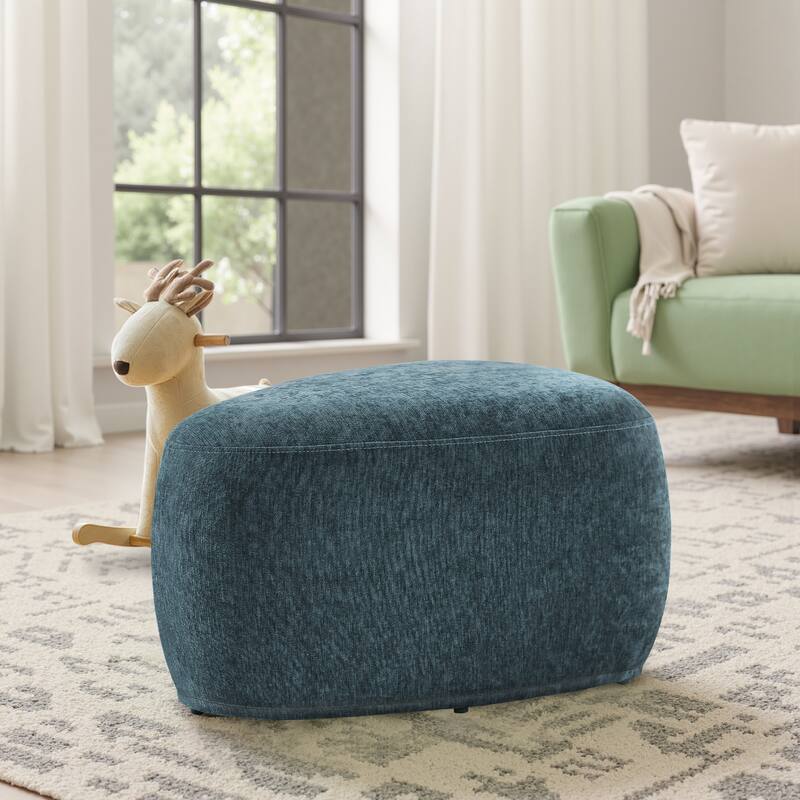 Bonnie 26"/43" W Chenille Small/ Oversized Triangular Cheese Ottoman