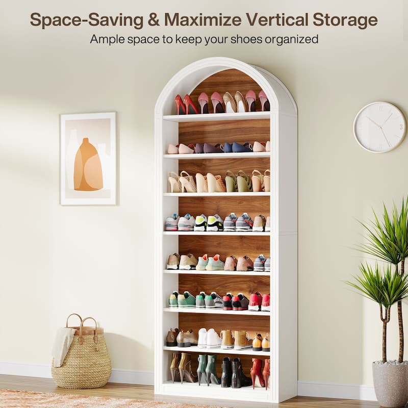 Tall Shoe Storage Cabinet, Freestanding Shoe Organizer