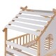 preview thumbnail 7 of 7, Beige Twin Over Twin Wood Bunk Bed with Storage