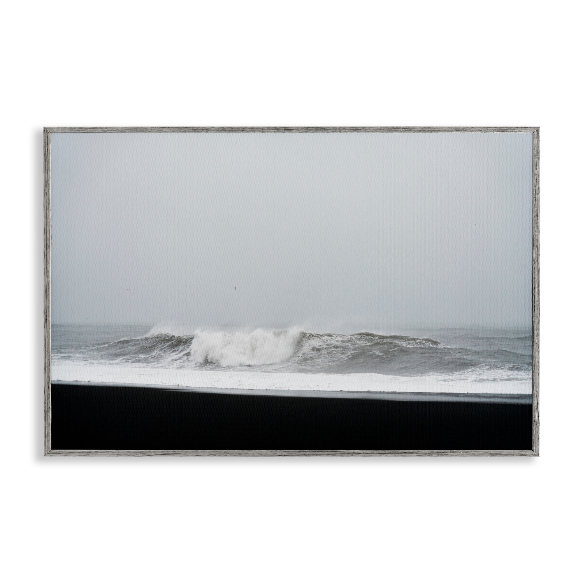 Stupell Black Sand Beach Waves Framed Giclee Art Design By Jade Sharp Photo