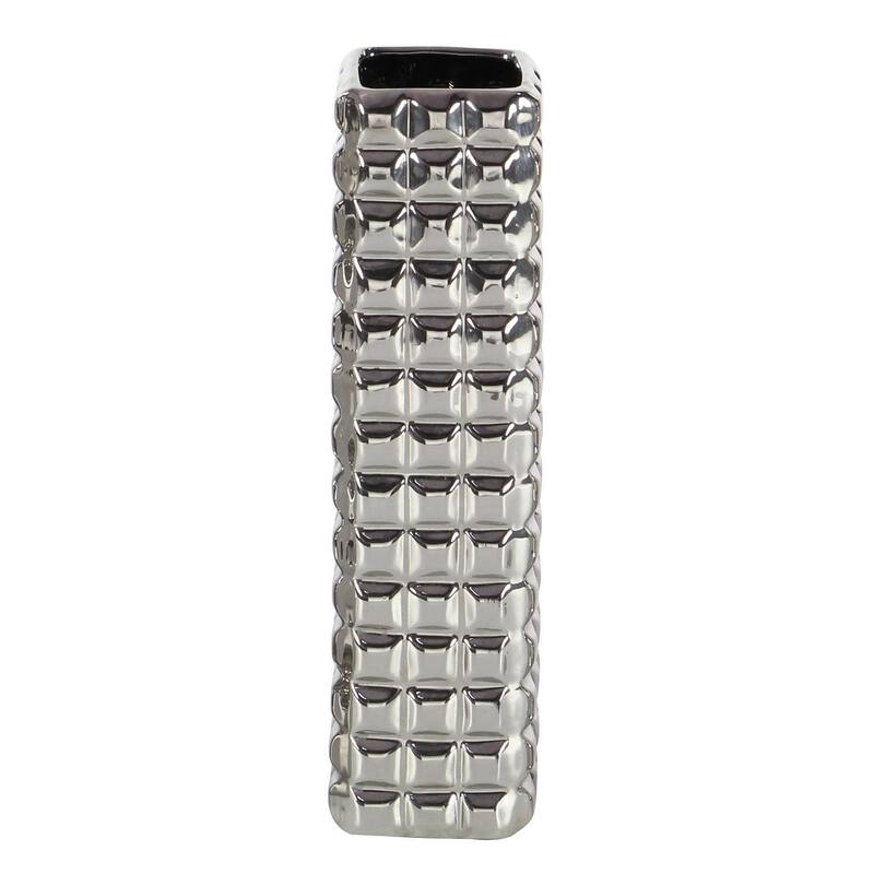 Ceramic Decorative Vase with Varying Patterns - Set of 3 Silver - Roche River Decor