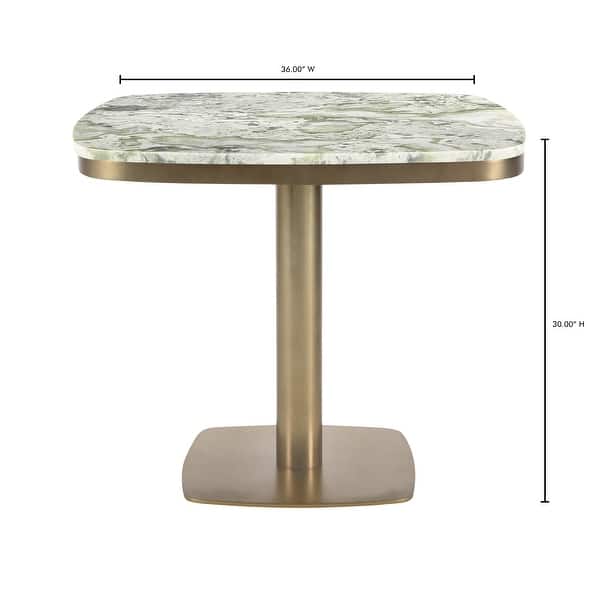 Aurelle Home Antique Brass Marble-Top Cafe Table