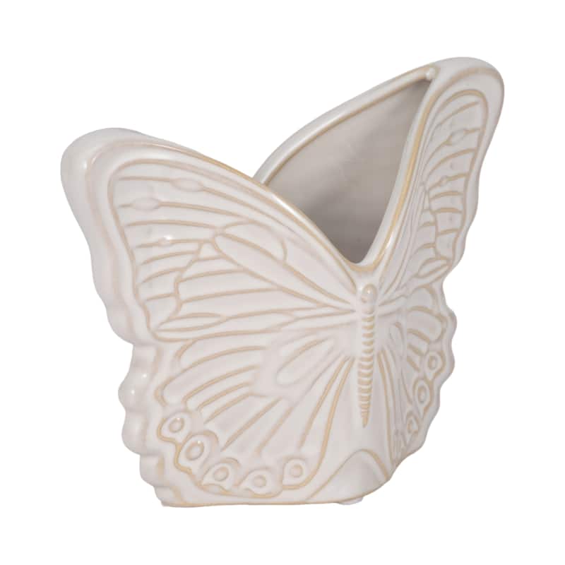 Butterfly Ceramic Planter for Indoor or Outdoor Decor