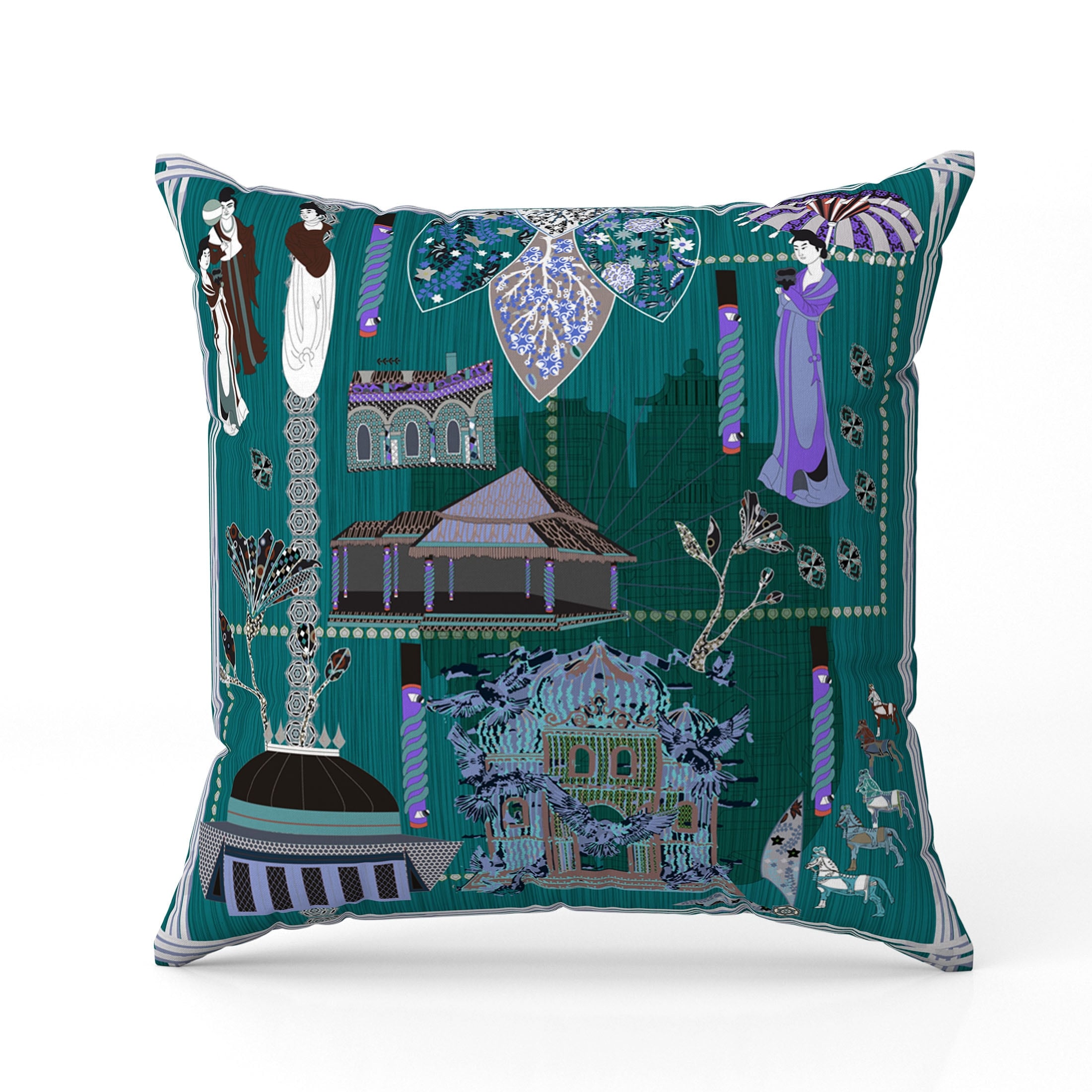 City Palace Throw Pillow26x26 Faux Suede