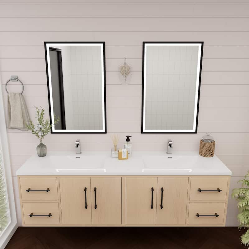 Victoria 72'' Wall-mounted Vanity with Double Reinforced Acrylic Sink - 71.5