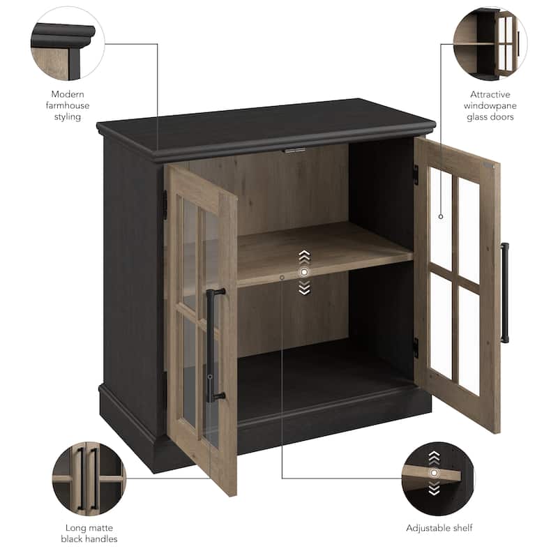 Westbrook 32W Storage Cabinet with Glass Doors by Bush Furniture