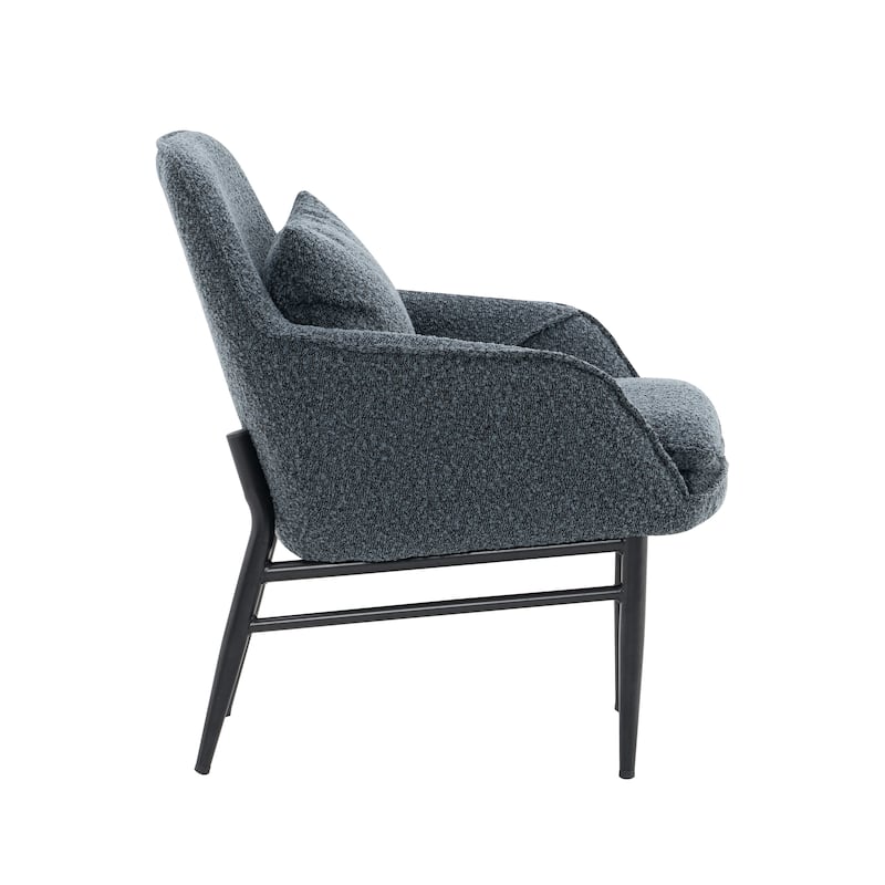 Porthos Home Hali Fabric Upholstered Accent Chair with Pillow, Steel Legs