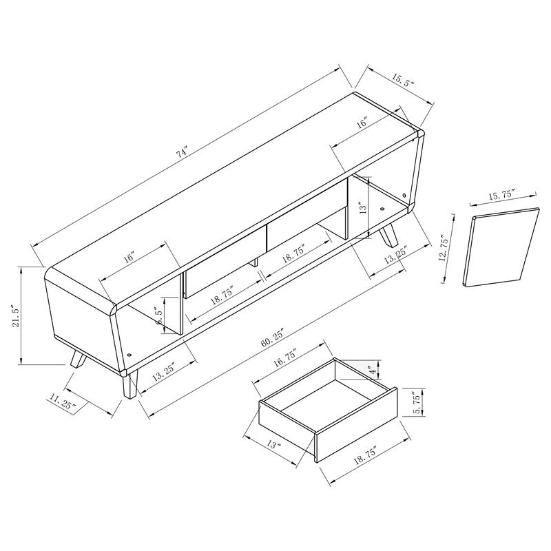 Alvin Dark Walnut 2-drawer TV Console