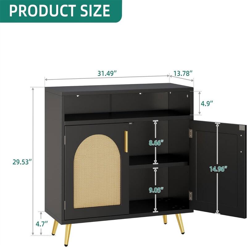 Buffet Sideboard Cabinet - 13.78"D x 31.49"W x 29.53"H