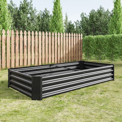Large Outdoor Raised Garden Bed Metal Deep Root Box Planter