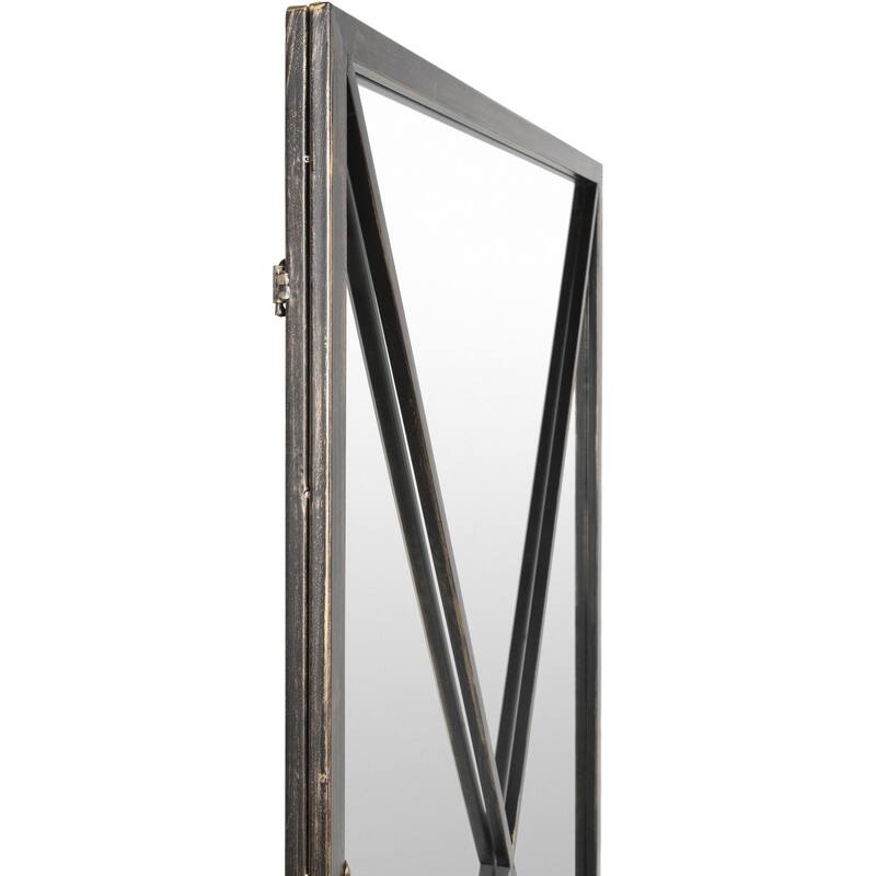 Livabliss Stafford Black Framed Floor Mirror