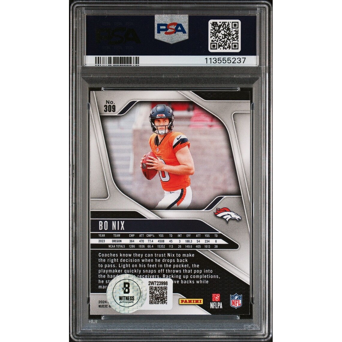 bo nix graded rookie card 2024 Donruss Rated Rookies Retro #19 Bo Nix PSA 10  RL Sports Cards