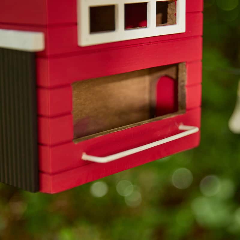 Glitzhome 10.25"L Functional and Decorative Solid Wood Garden Birdhouse - 7.00''L X 8.00''W X 10.25''H