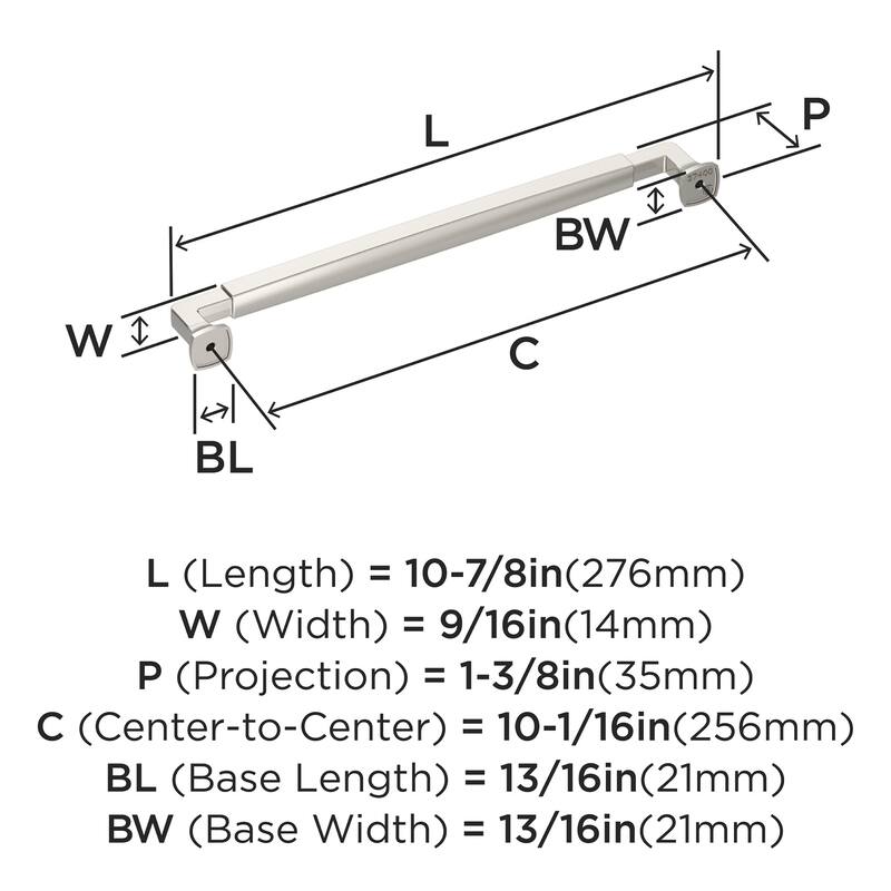 Amerock BP37400 Stature 10-1/16" Center to Center Handle Cabinet Pull