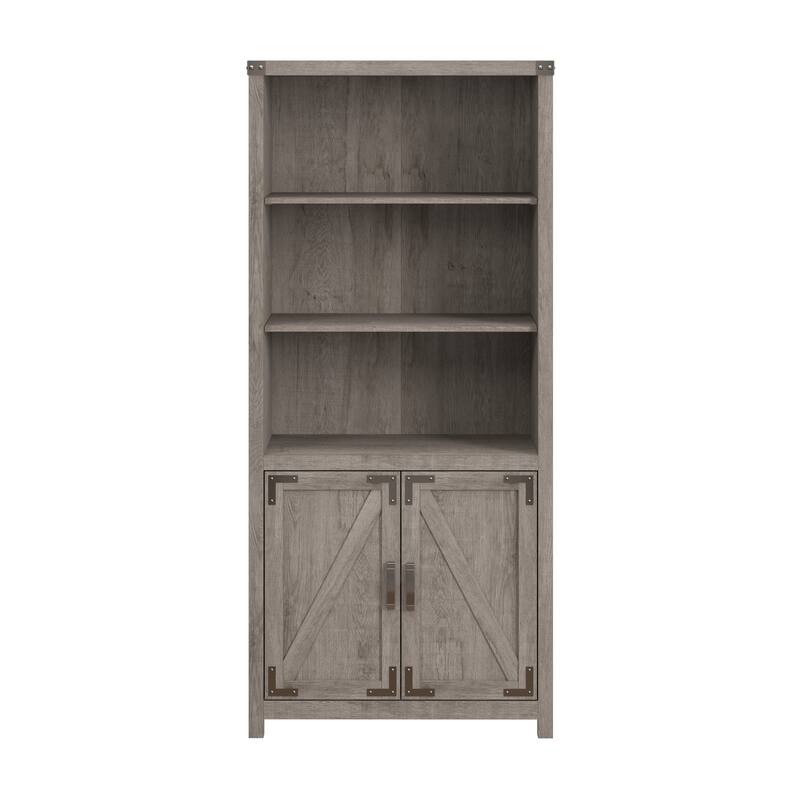 Knoxville Tall 5 Shelf Bookcase with Doors by Bush Furniture
