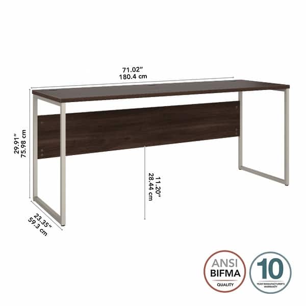 dimension image slide 0 of 10, Hybrid 72W x 24D Computer Table Desk by Bush Business Furniture