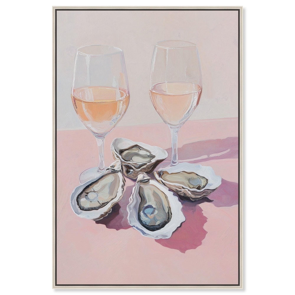 Oysters and Rose Wine Canvas by Art Remedy