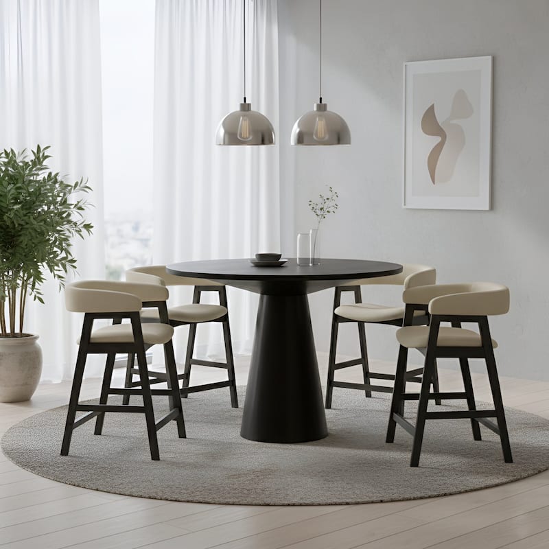 Alpine Furniture Cove 47.5"W Round Counter Height Table, Black