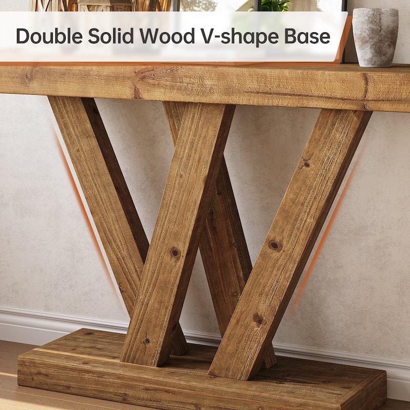Solid Wood Farmhouse Entryway Table