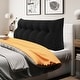 preview thumbnail 43 of 182, WOWMAX Large Reading Wedge Headboard Pillow for Bed Rest Back Support Queen - Cotton Black