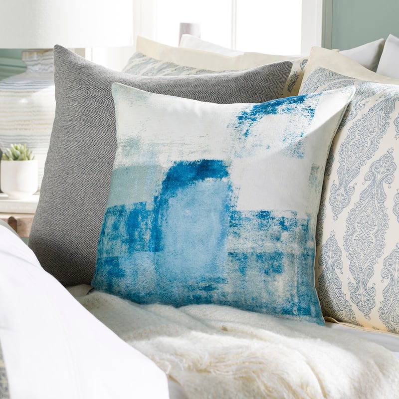 Artistic Weavers Lorlene Watercolor Smudge Throw Pillow - 20"H x 20"W - Feather Down