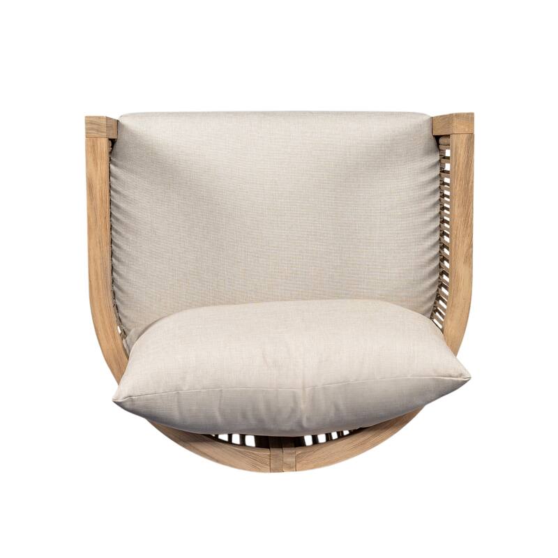 Christopher Knight Home - Ferrocona Outdoor Acacia Wood Club Chair with Cushion（Set of 2）and MGO Side Table Set