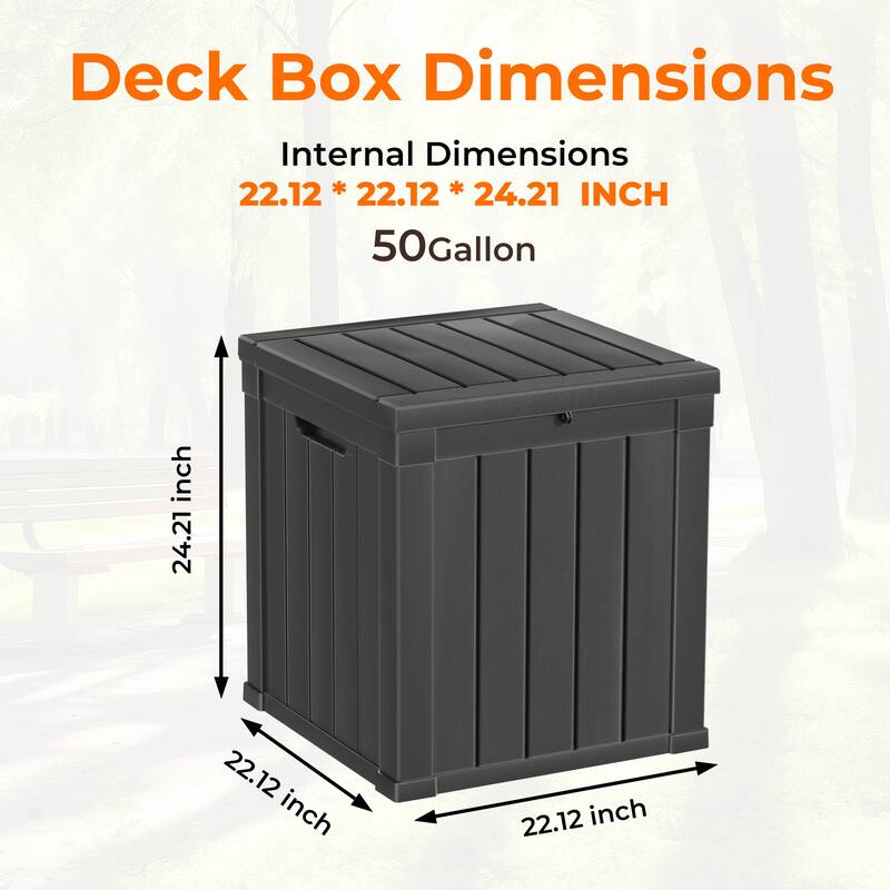 50 Gal. Resin Outdoor Patio Storage Deck Box