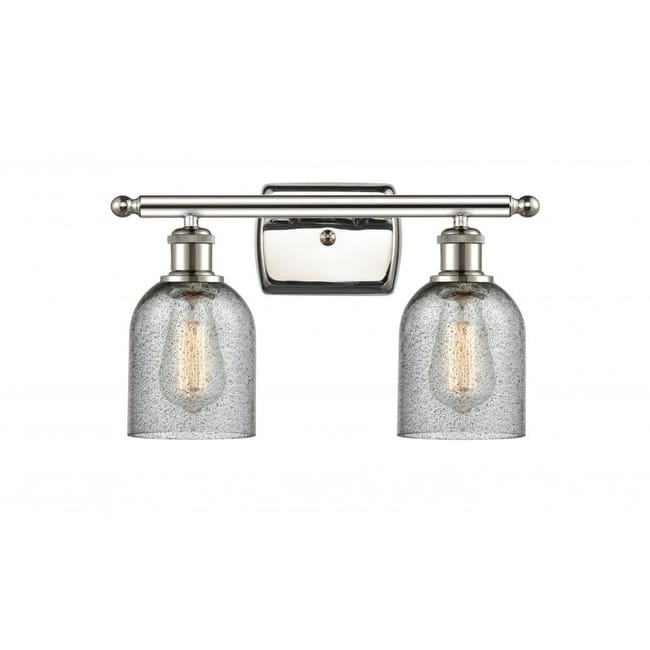 Innovations Lighting Caledonia 2 Light 16" Wide Bathroom Vanity Light - Polished Nickel / Charcoal