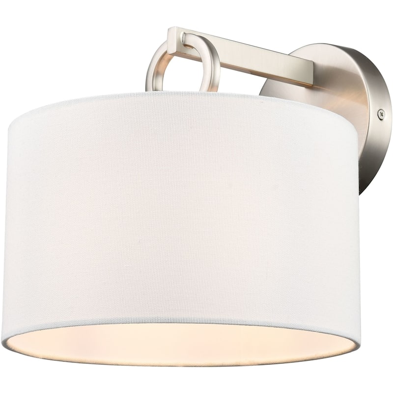Millennium Lighting 211001 Braxstan 10" Tall Wall Sconce with Linen - Brushed Nickel