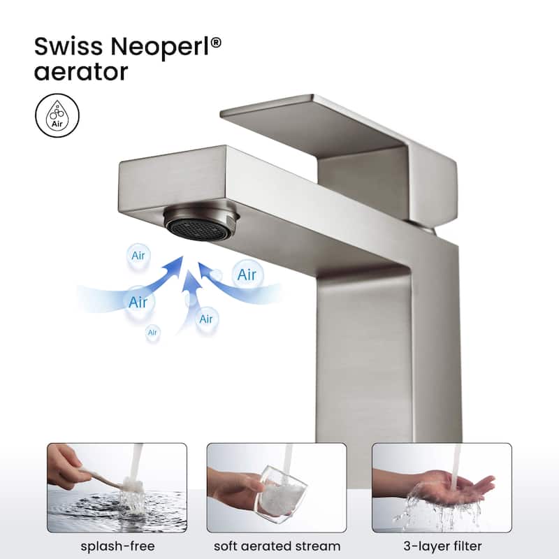 Single Handle Bathroom Sink Faucet with Pop Up Drain