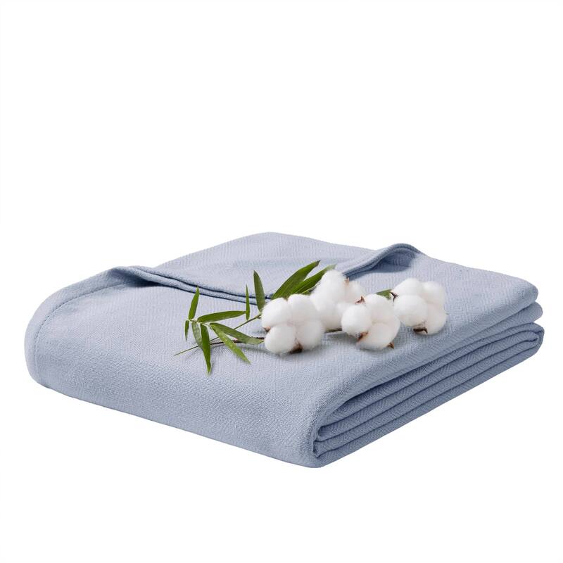Chelsea Square Rayon from Bamboo Cooling Cotton Lightweight Blanket for Summer Spring