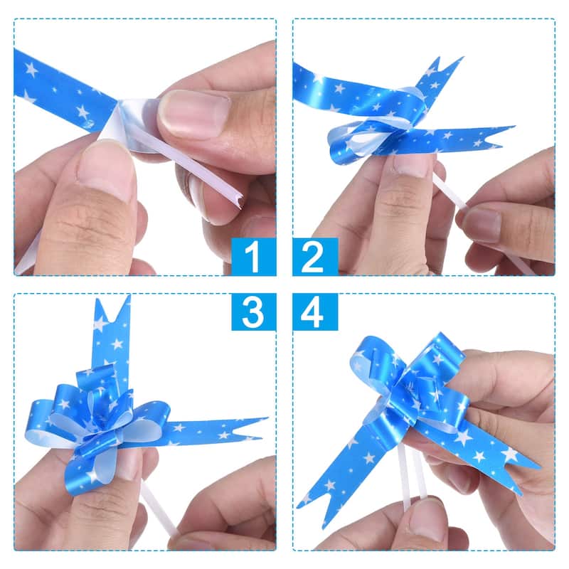 100Pcs 3.3inch Pull Bows Baskets Gift Wrapping Butterfly Knot Bow