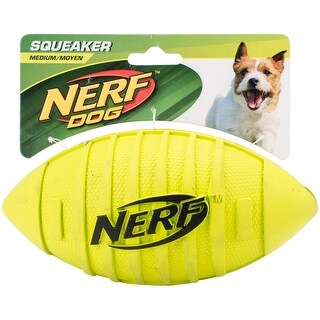 Shop Nerf Dog Squeak Rubber Football Dog Toy Medium Large Green