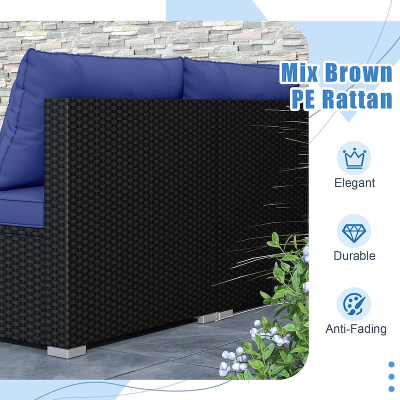 Costway 5 Piece Outdoor Furniture Set with Seat & Back Cushions Acacia - See Details