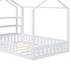 preview thumbnail 9 of 10, White Full Size Wood House Bed with Fence and Storage Shelves